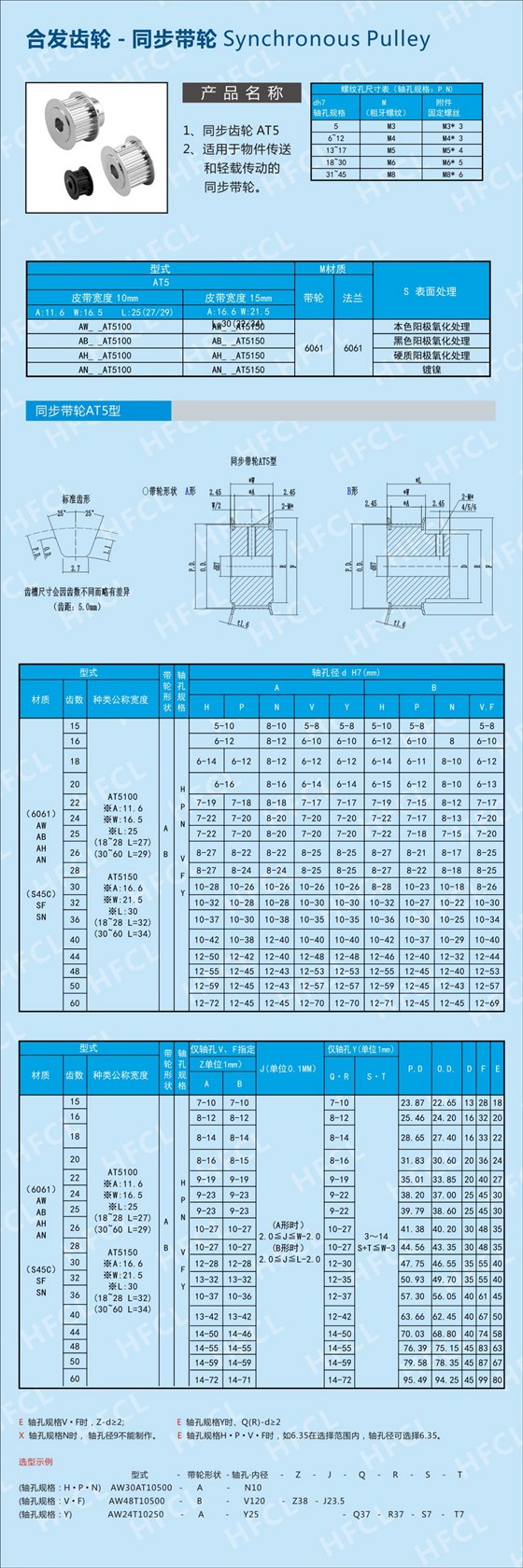 AT5同步带轮规格