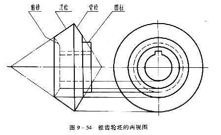 机械制图教程：直齿圆锥齿轮的画法